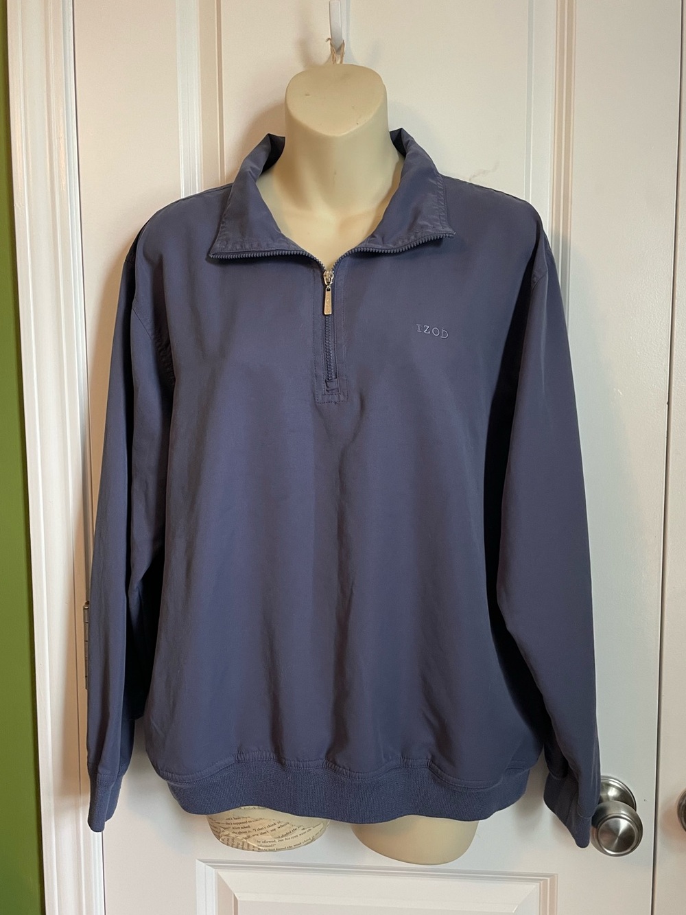 Vintage Ladies IZOD Quarter Zip Blue Medium
